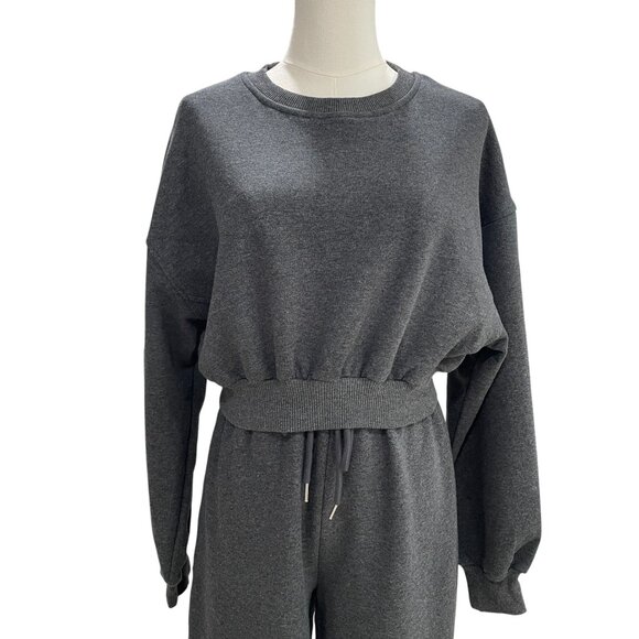 NWOT Unbranded Charcoal Lounge Set Cozy Minimalist Streetwear Athleisure Small - Picture 9 of 11